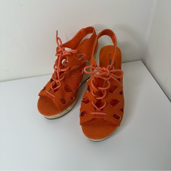 Call It spring wedge sandals women’s orange size 8 - Picture 3 of 15